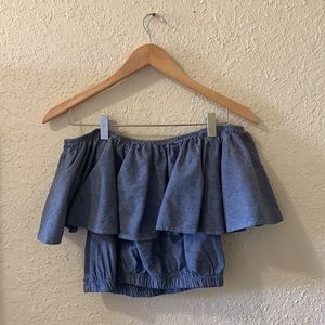 Cotton blue bandau top (part of set)